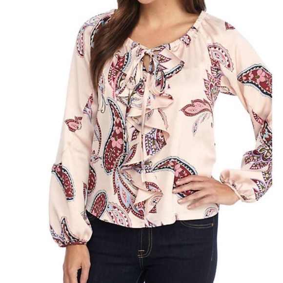 Boho Ruffle Poets Blouse Top - Picture 2 of 4